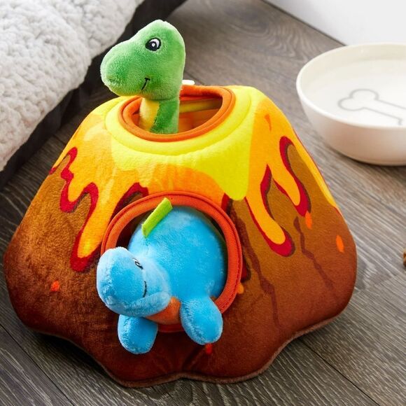 Vibrant Life Cozy Buddy Bundle Volcano Dino Hide Dog Toy & Beer Toy - Picture 2 of 6